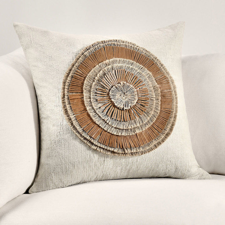 Timeless - TL Pueblo Leather Pillow - Chestnut / Natural