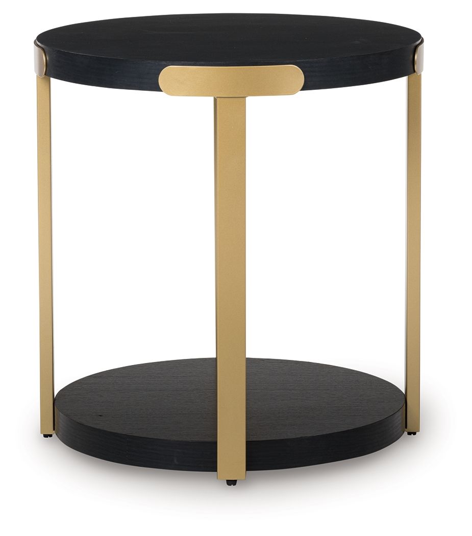 Shylore - Black / Brass Finish - Occasional Table Set (Set of 3)