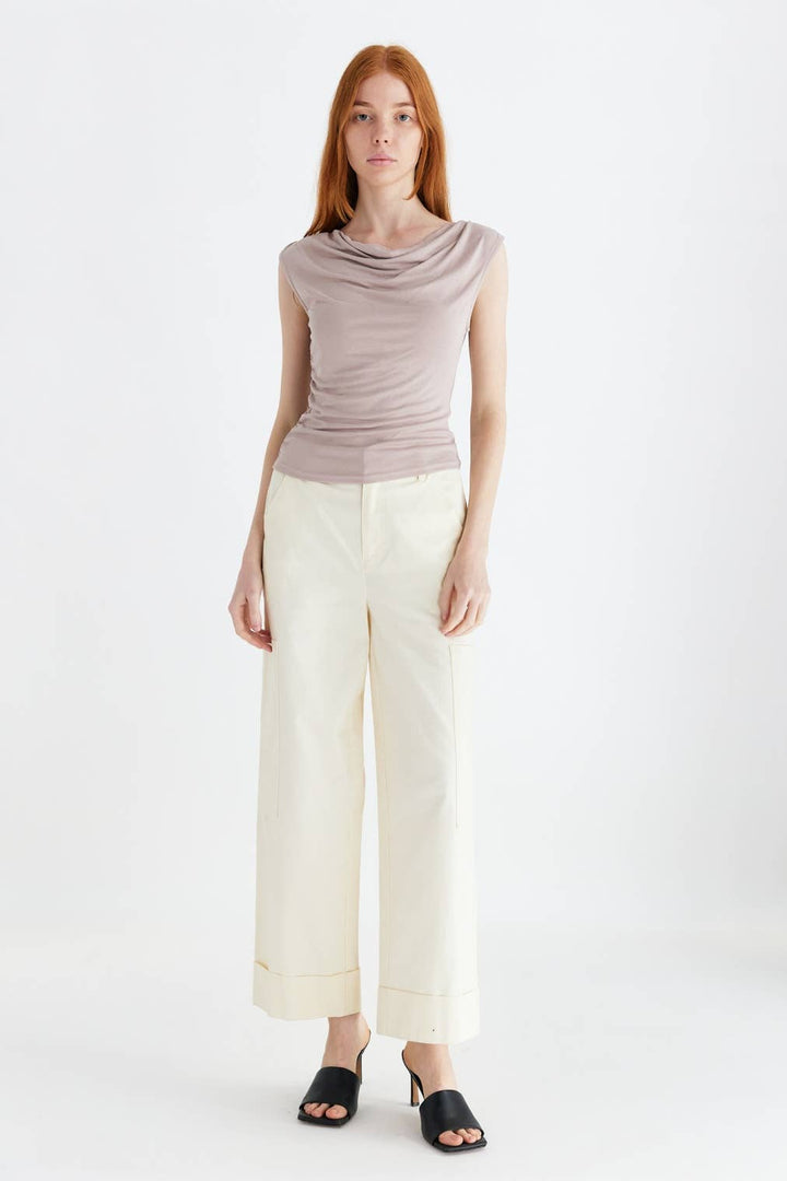 The Ali Top | Cowl Neck Sleeveless Top: BLACK / LARGE
