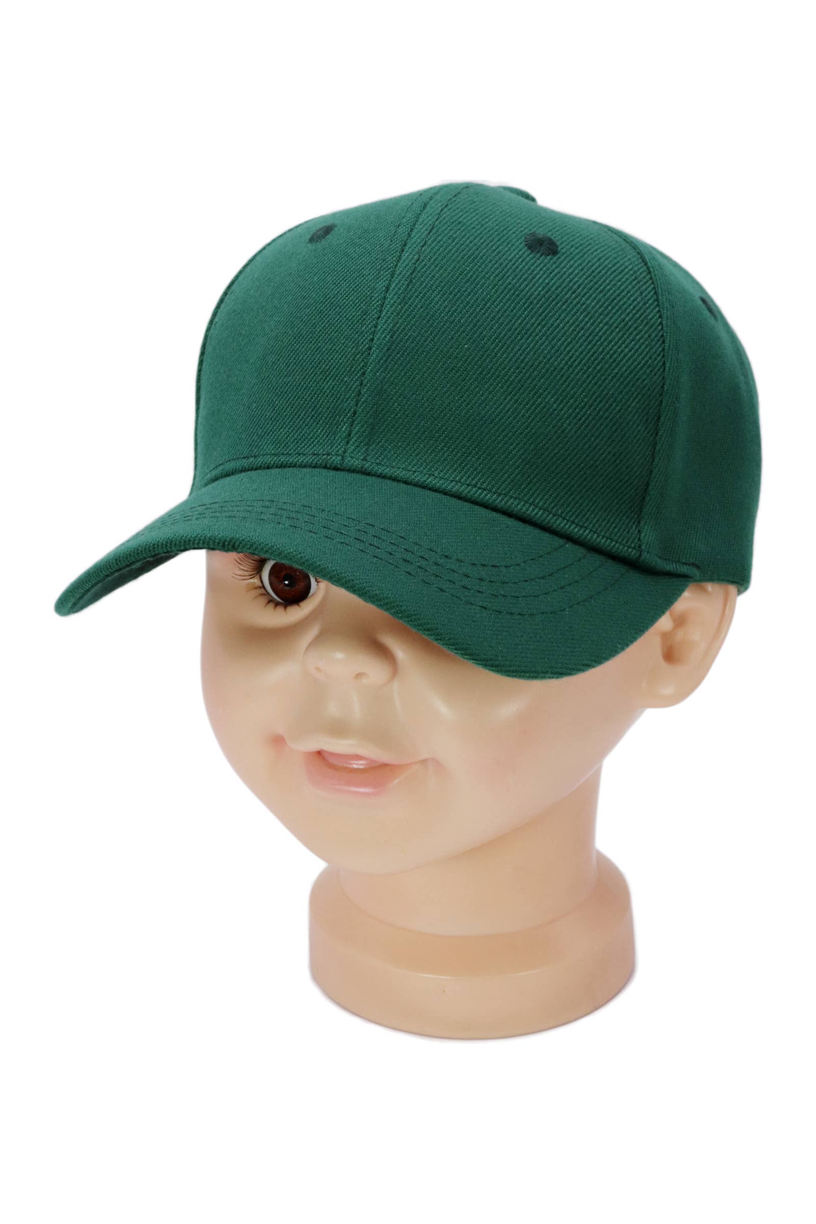 Kids Twill Acrylic Velcro Back Baseball Cap: White / One Size