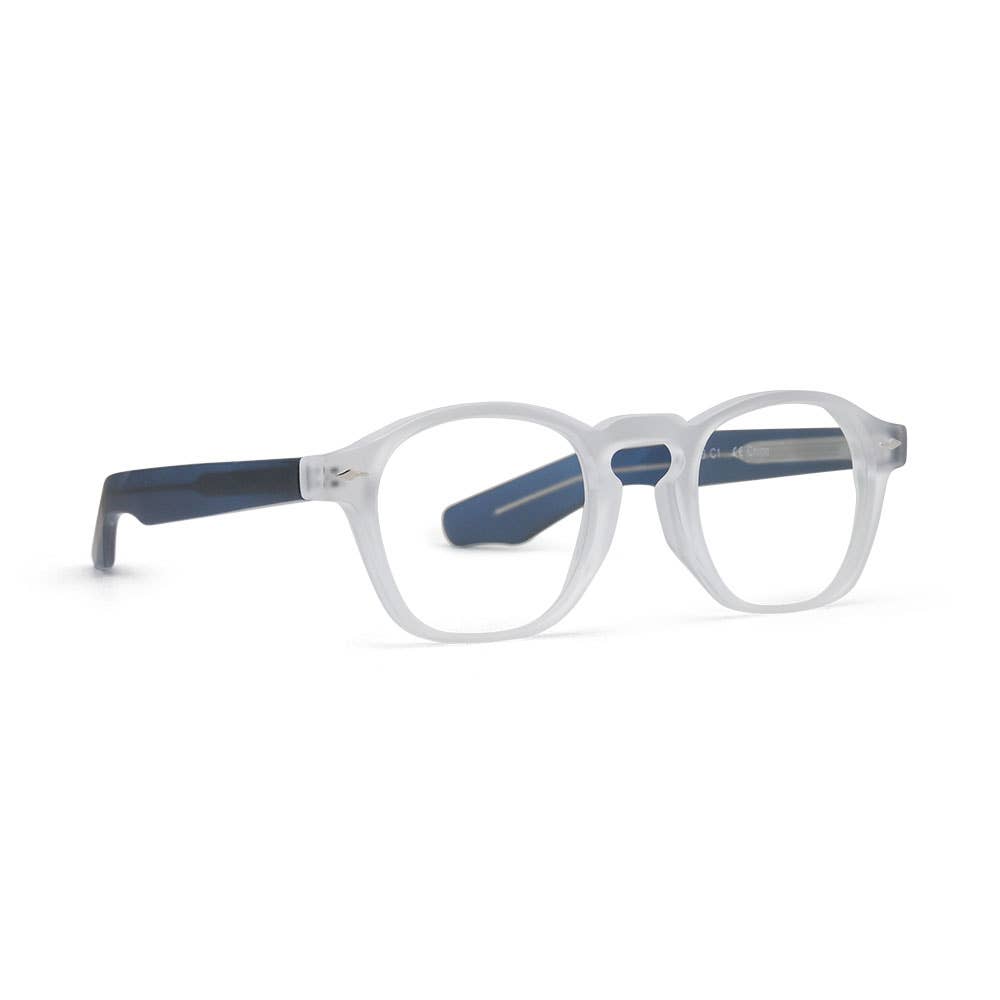 MYLES | Matte Clear | Matte Navy Blue | Blue Light: 2.00