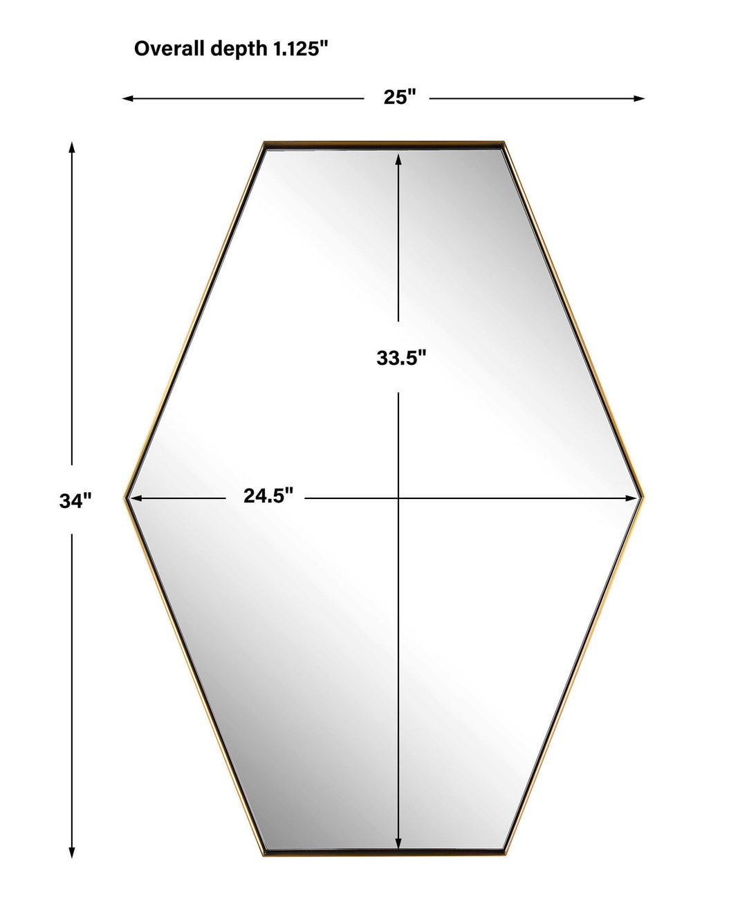 Ankara - Brass Hexagon Mirror