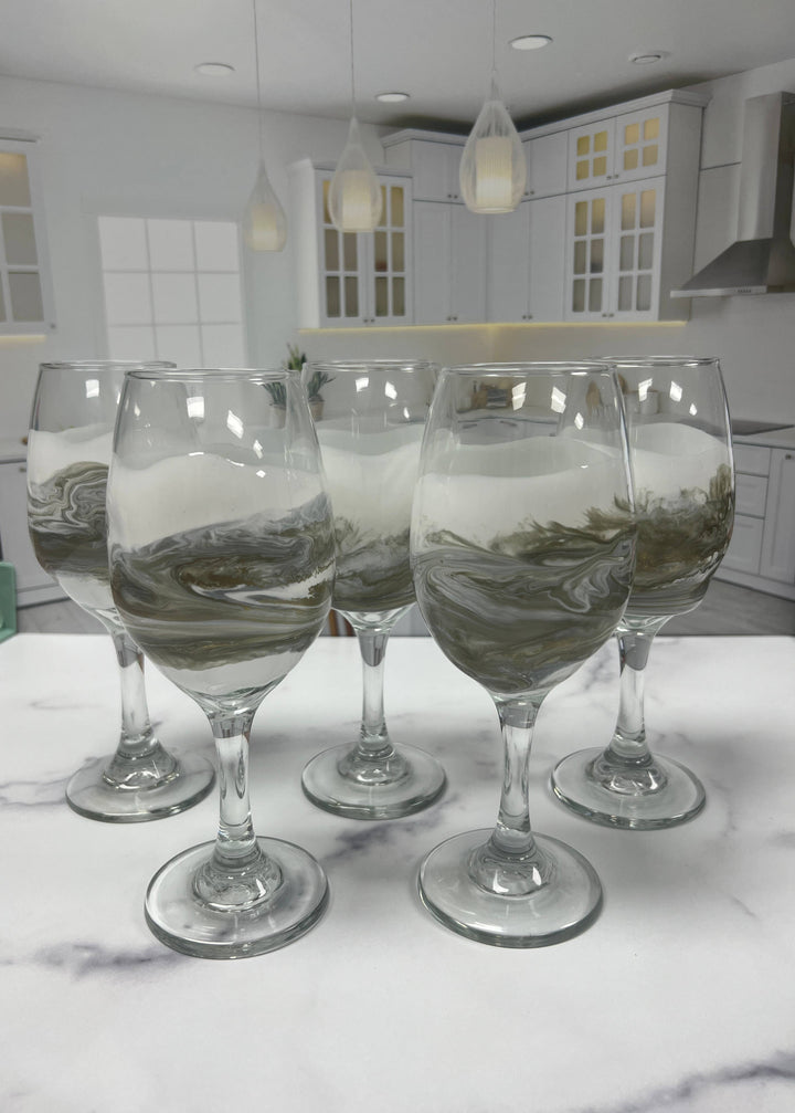 Nikita Stemmed Wine Glasses: Deep blue