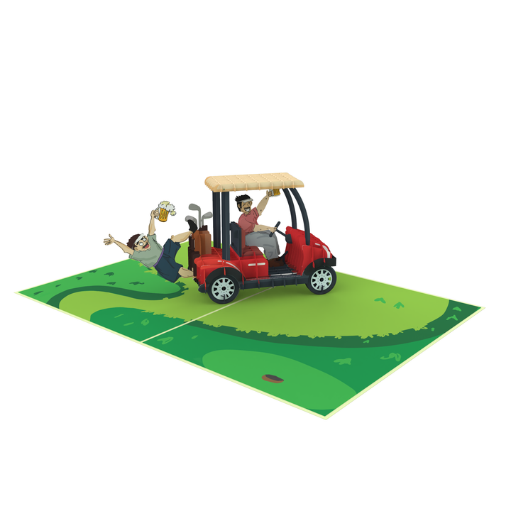 Drunk Golfers Inappropriate 3D Greeting Card