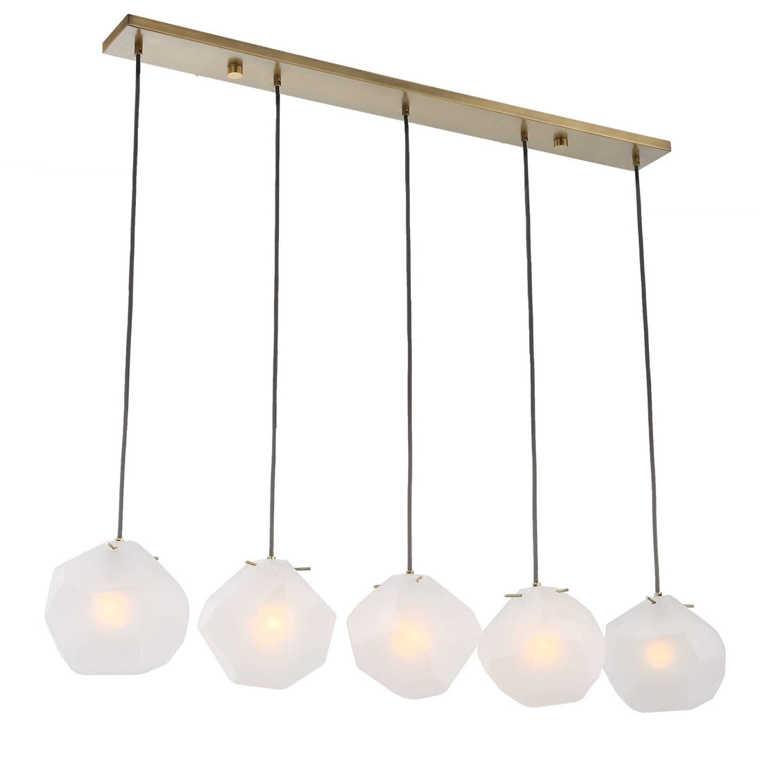Geodesic - 5 Light Linear Pendant - White