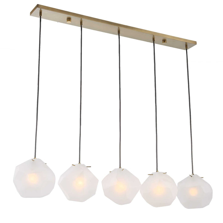 Geodesic - 5 Light Linear Pendant - White