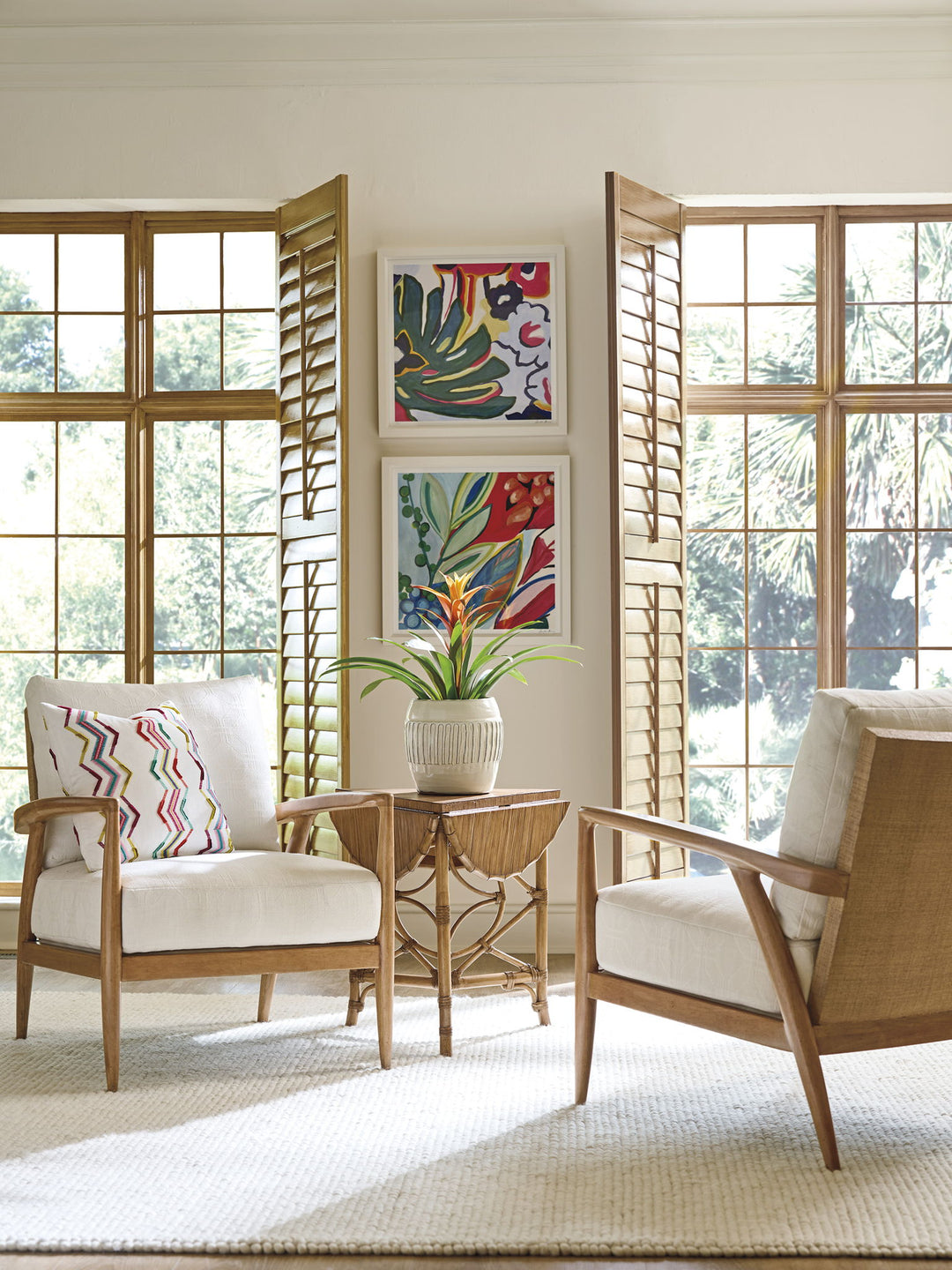 Key Biscayne - Palm Island Drop-Leaf Accent Table - Light Brown