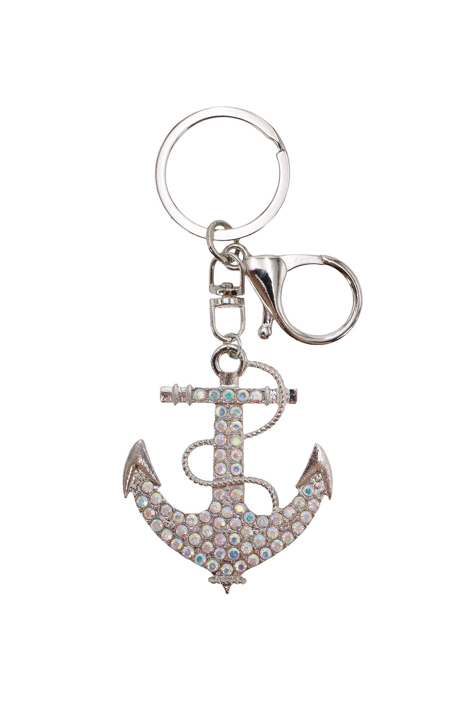 Nautical Anchor Bling Rhinestone Key Chain