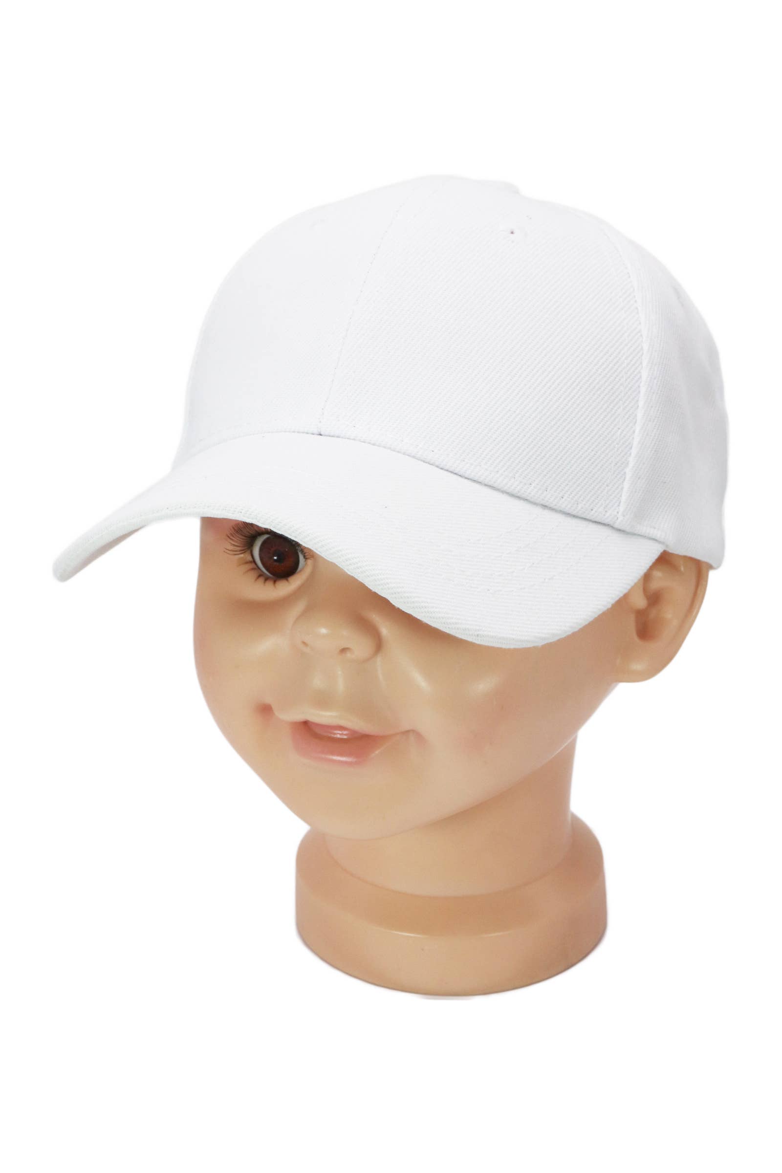 Kids Twill Acrylic Velcro Back Baseball Cap: Black / One Size