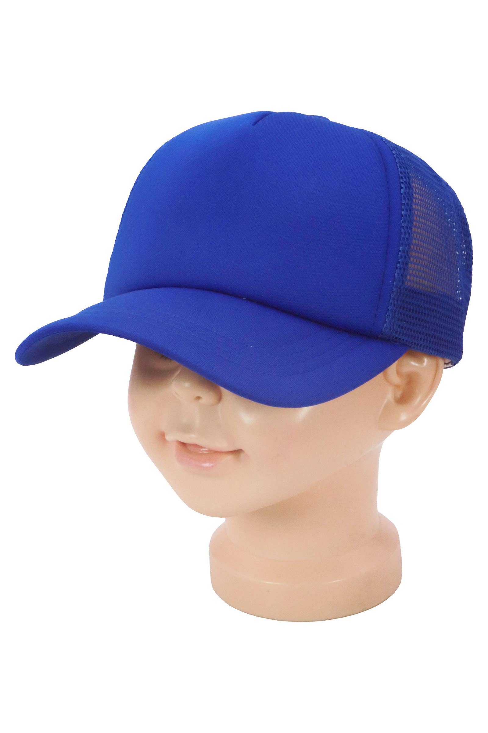 Kids Five Panel Sponge Padded Trucker Hat: WHITE / ONE SIZE