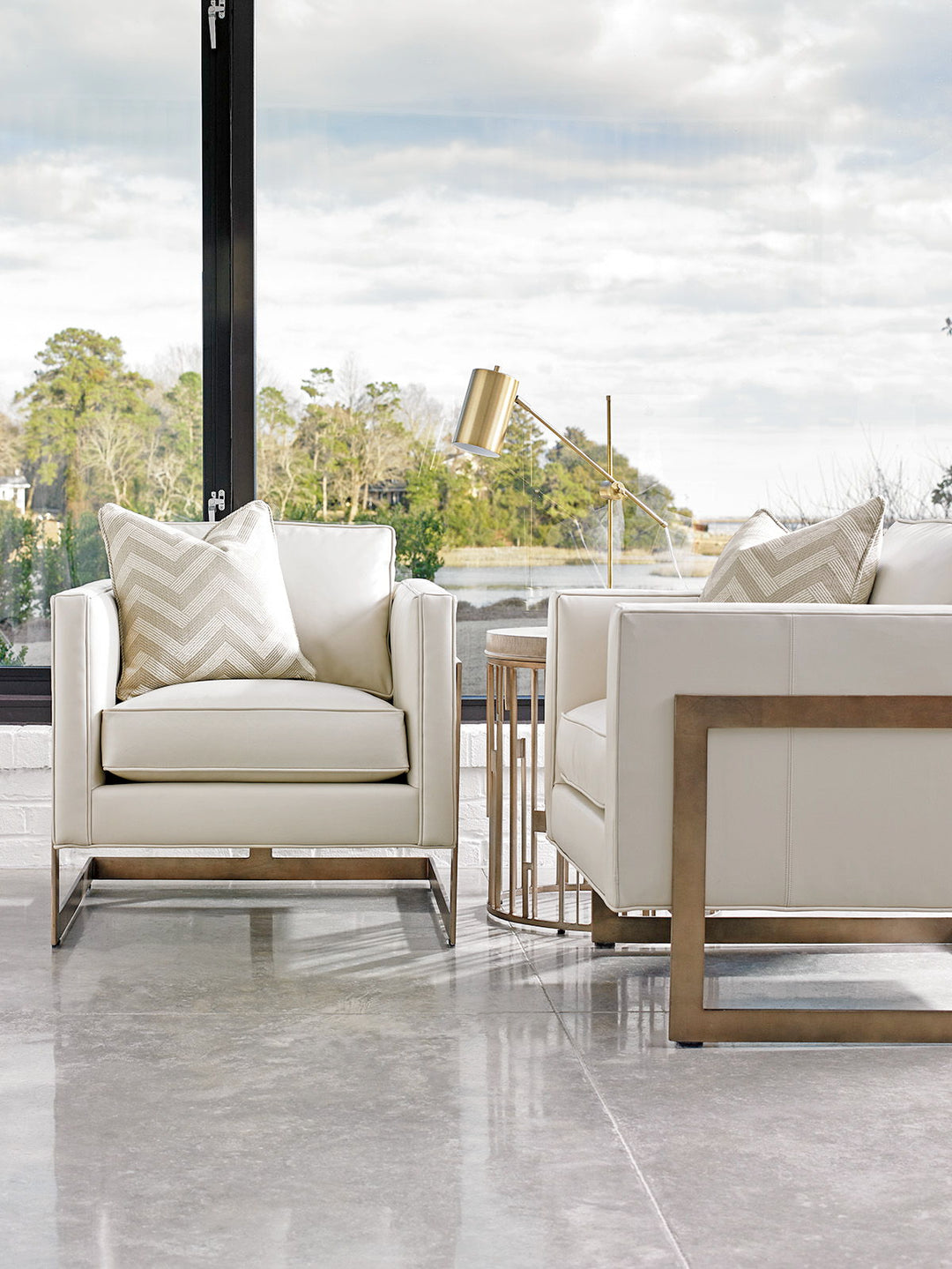 Shadow Play - Winthrop Leather Chair - Beige