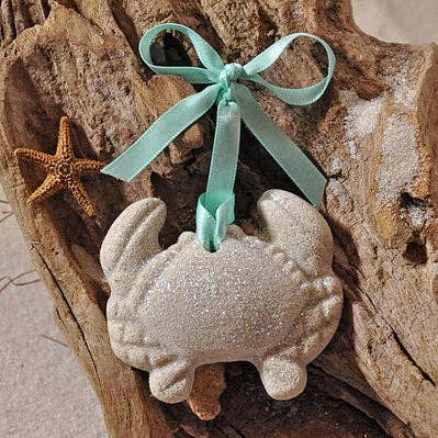 Crab Sand Ornament: Ribbon and Glitter