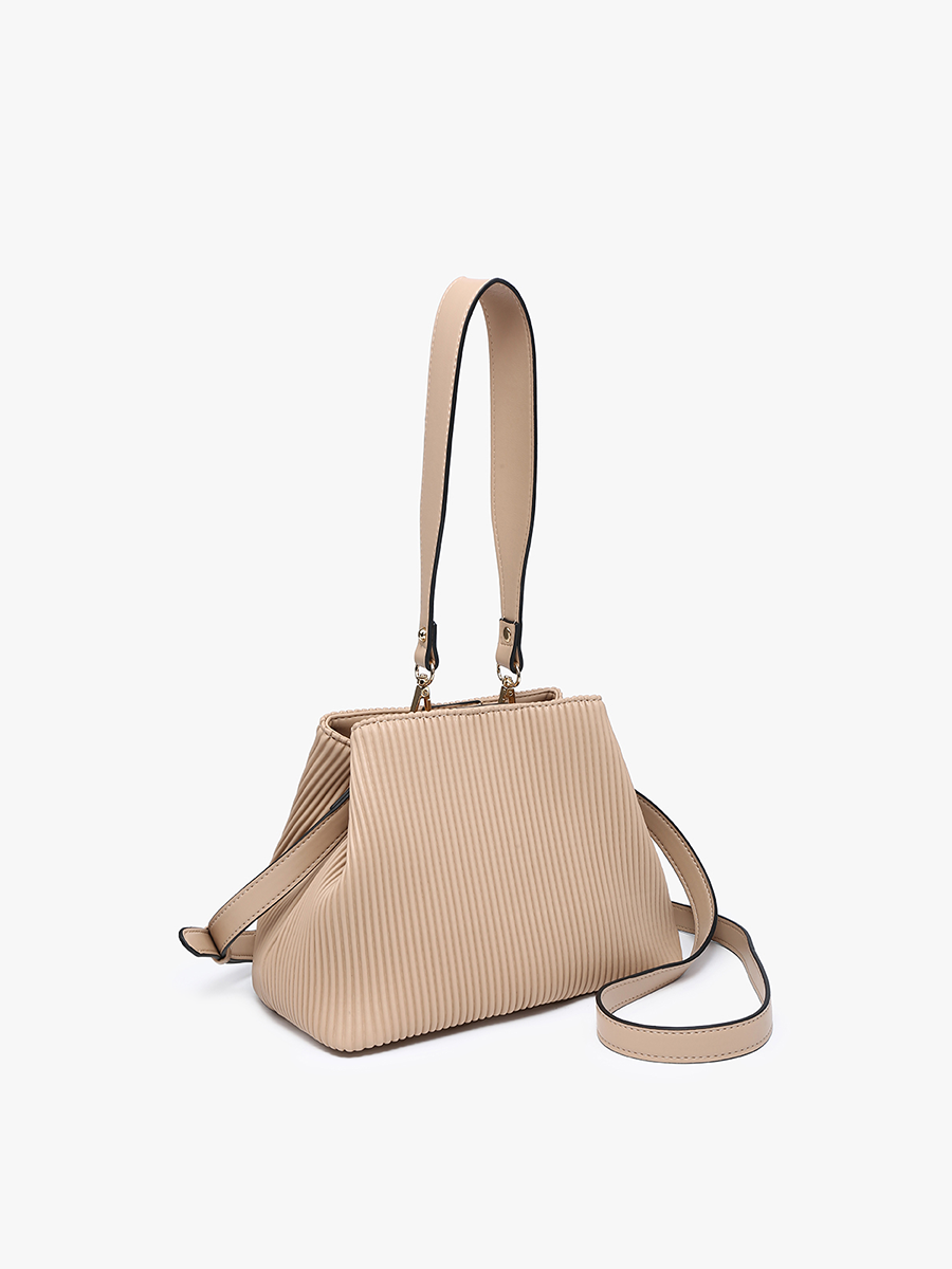 EH2460 Dove Pleated Satchel w/ Large Handle: Fig