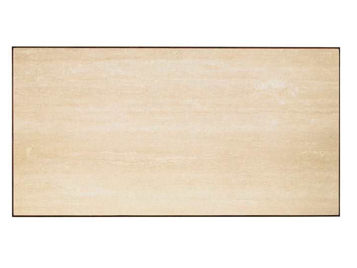 Ocean Club - Solstice Cocktail Table With Stone Top - Dark Brown / Beige