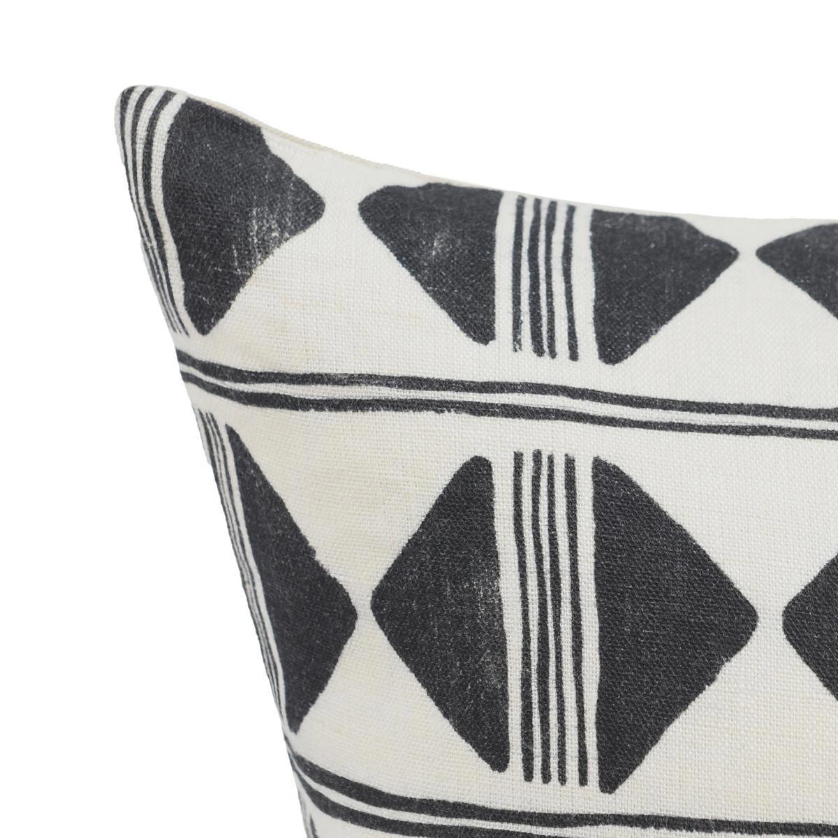 Radiant Oasis - 22" x 22" Nubia Pillow - Black / White