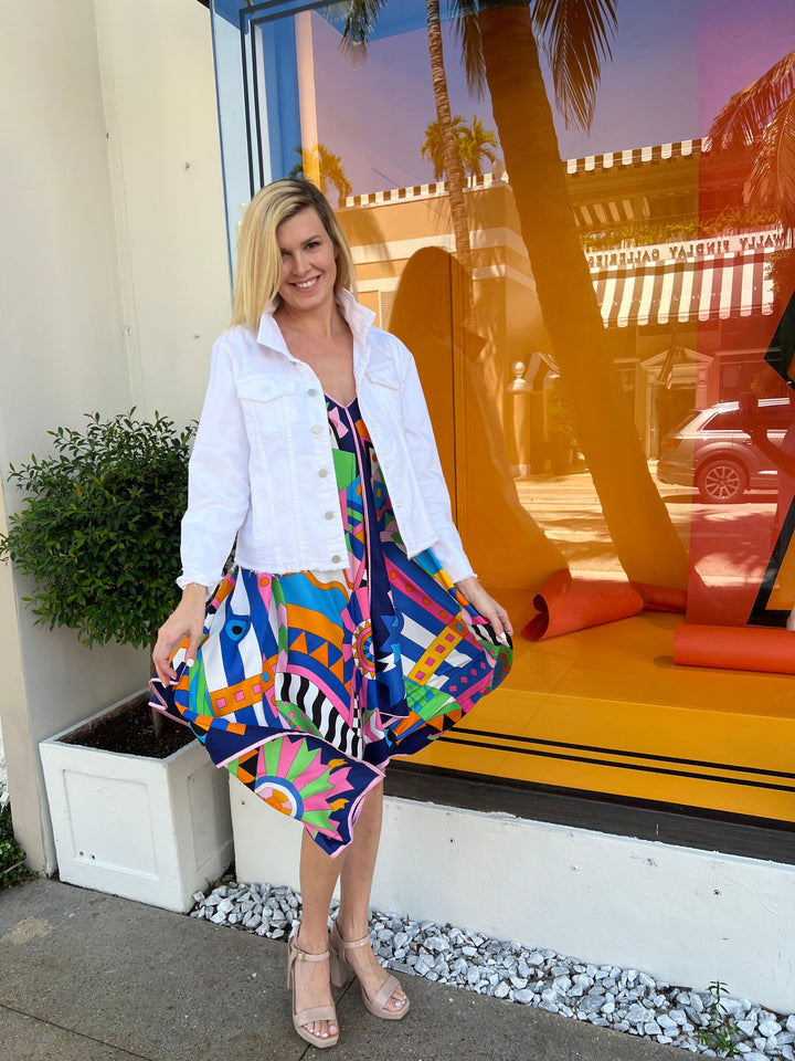 Silk Dress / Blue Pucci Colorful