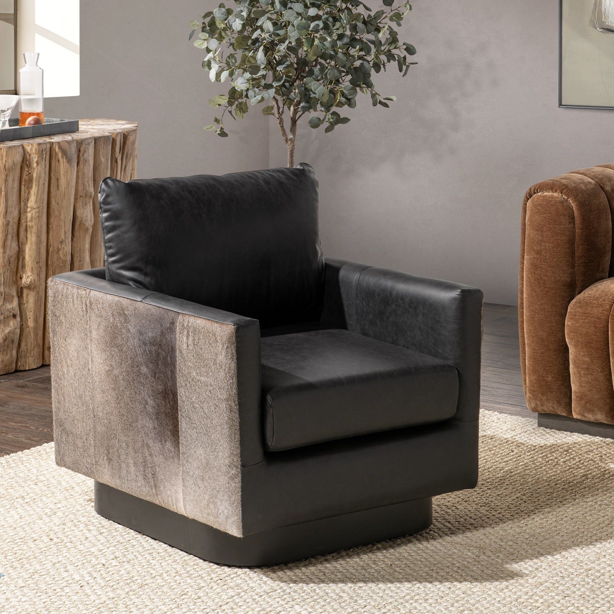 Lathe - Leather/Hide Accent Chair