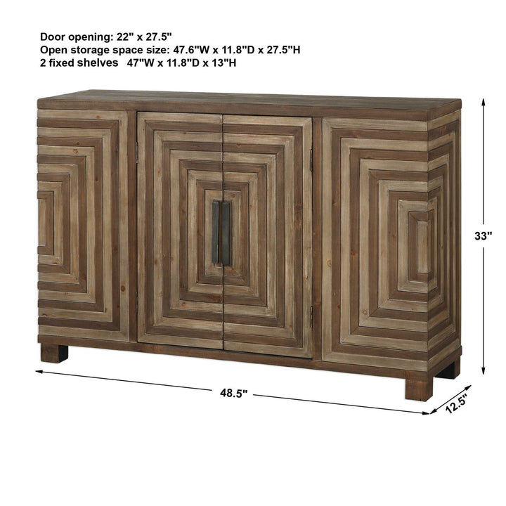 Layton - Geometric Console Cabinet - Light Brown