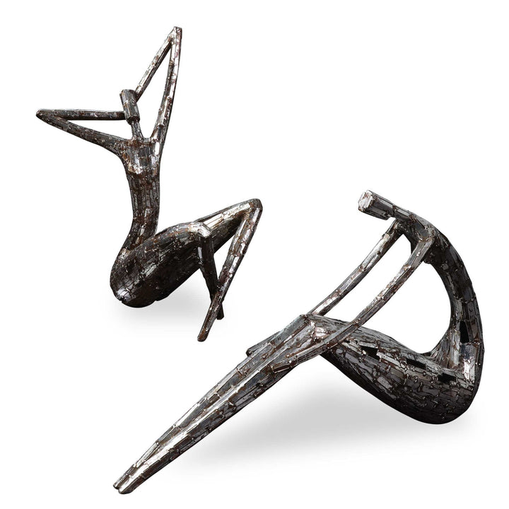 Dahy - Statues (Set of 2) - Antique Silver