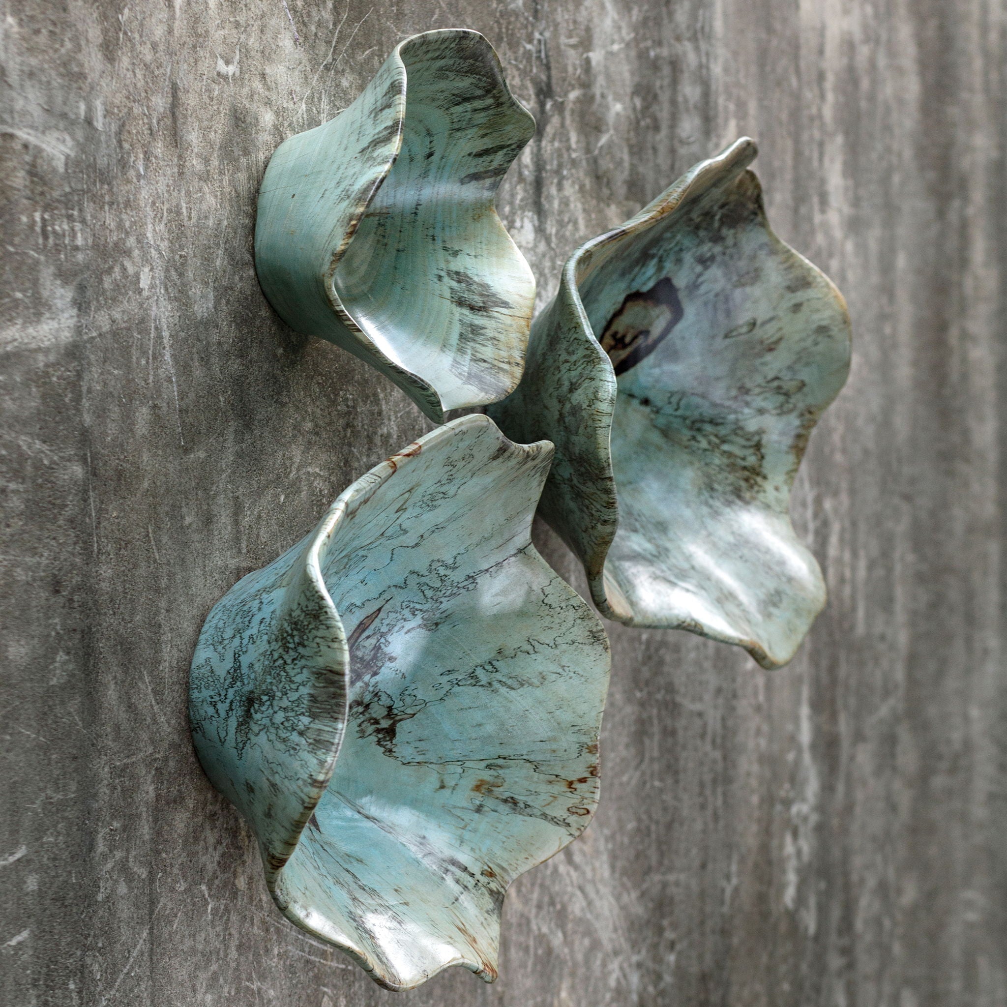 Teo - Wood Wall Art (Set of 3) - Light Blue