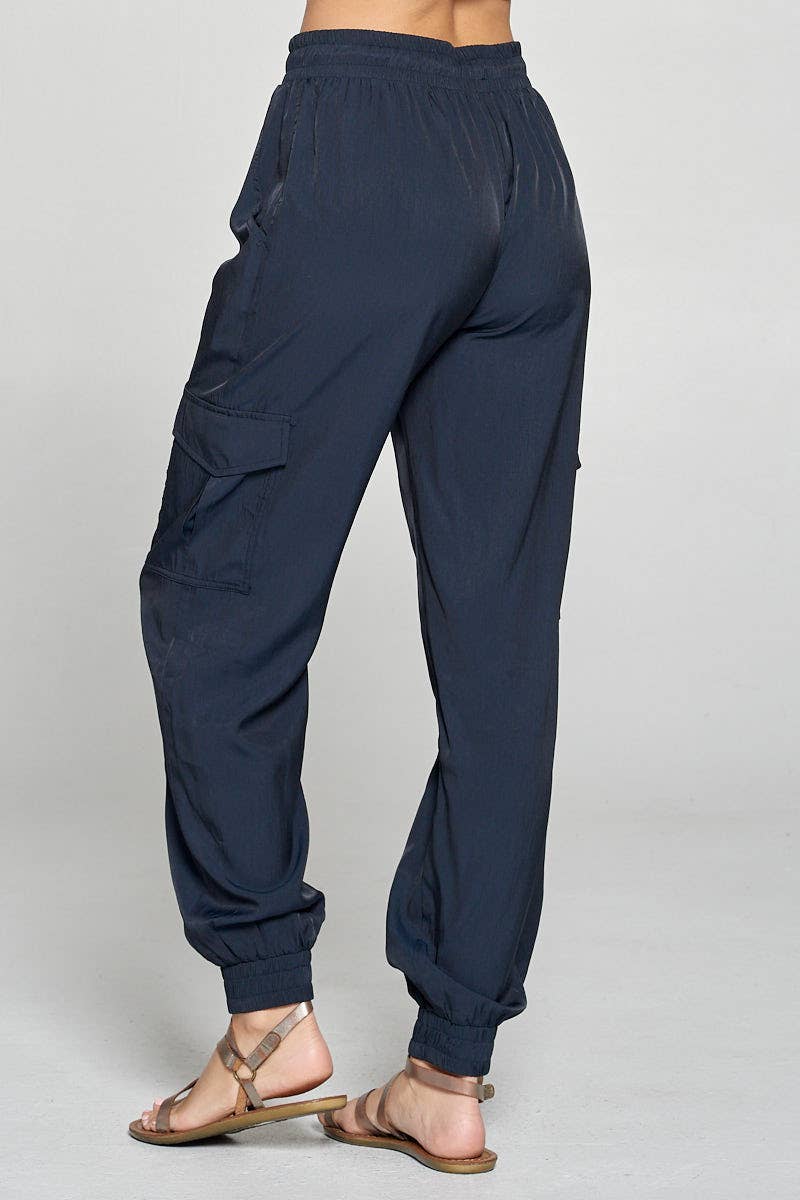 WOVEN CARGO PANTS - DEEP NAVY: MEDIUM