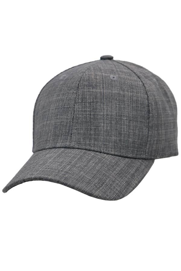 Jute Fabric Six Panel Snap Back Baseball Cap