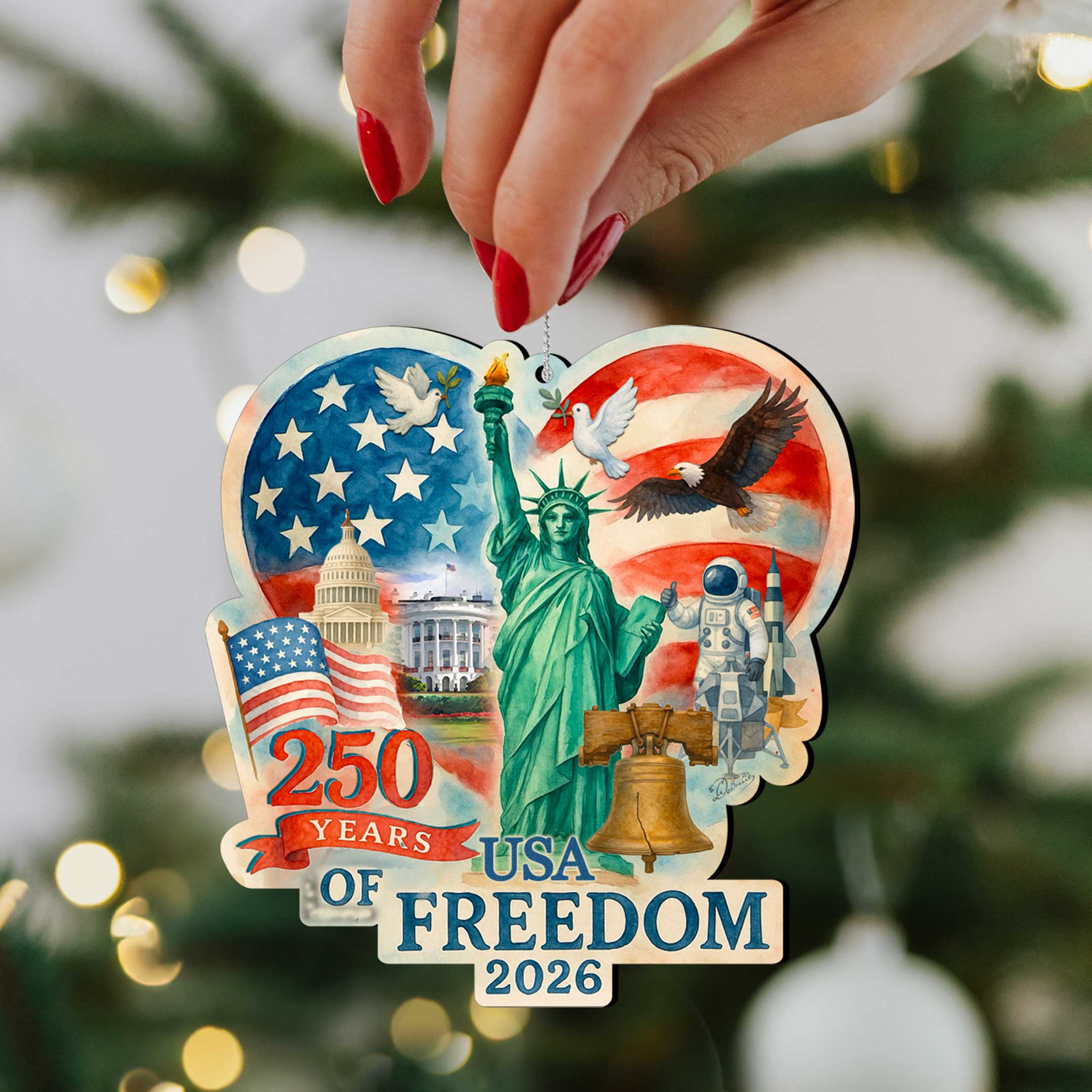 250th Anniversary of the USA Ornament Set of 3 G. DeBrekht