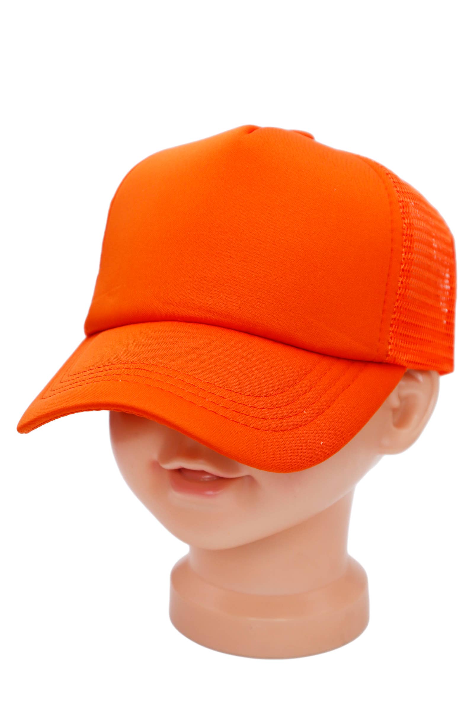 Kids Five Panel Sponge Padded Trucker Hat: WHITE / ONE SIZE