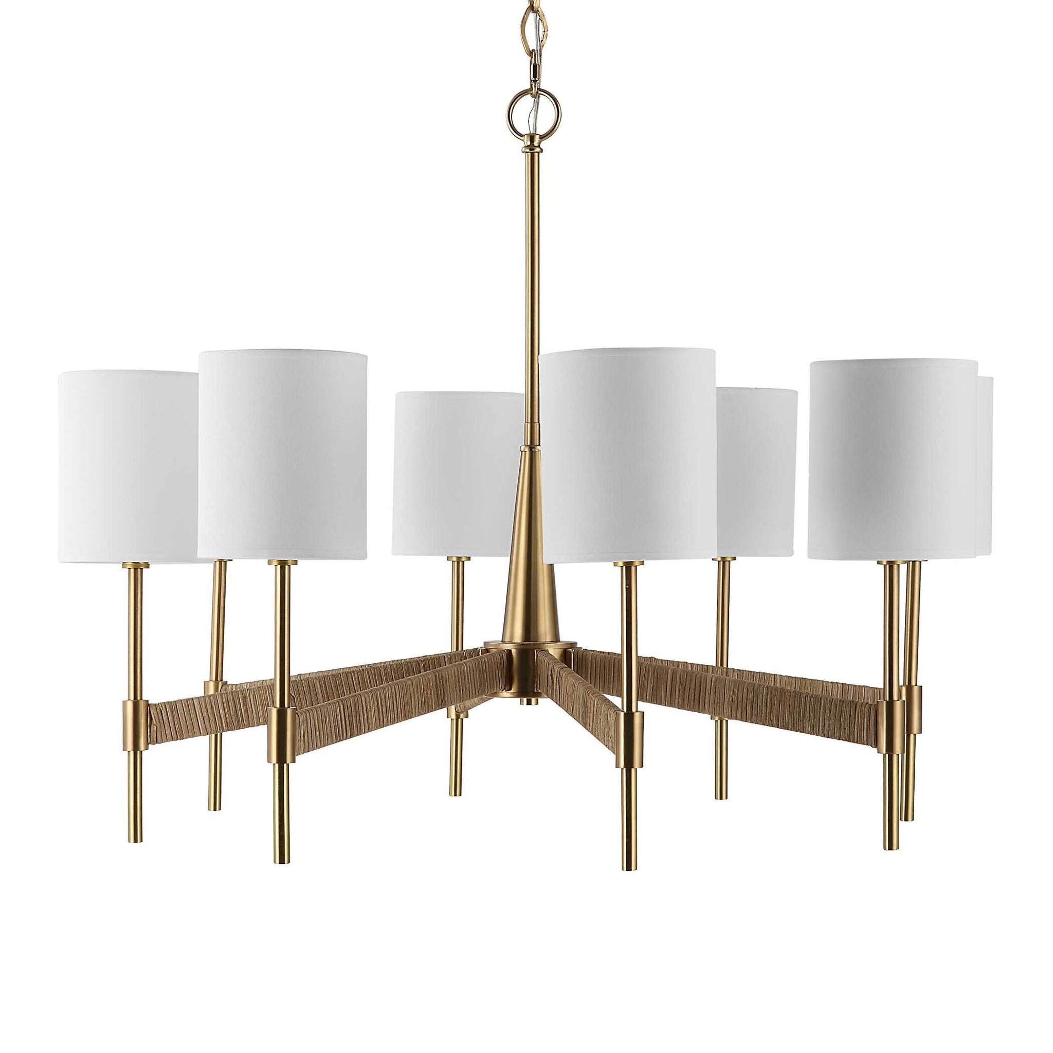 Lautoka - Rattan 8 Light Chandelier - Light Brown