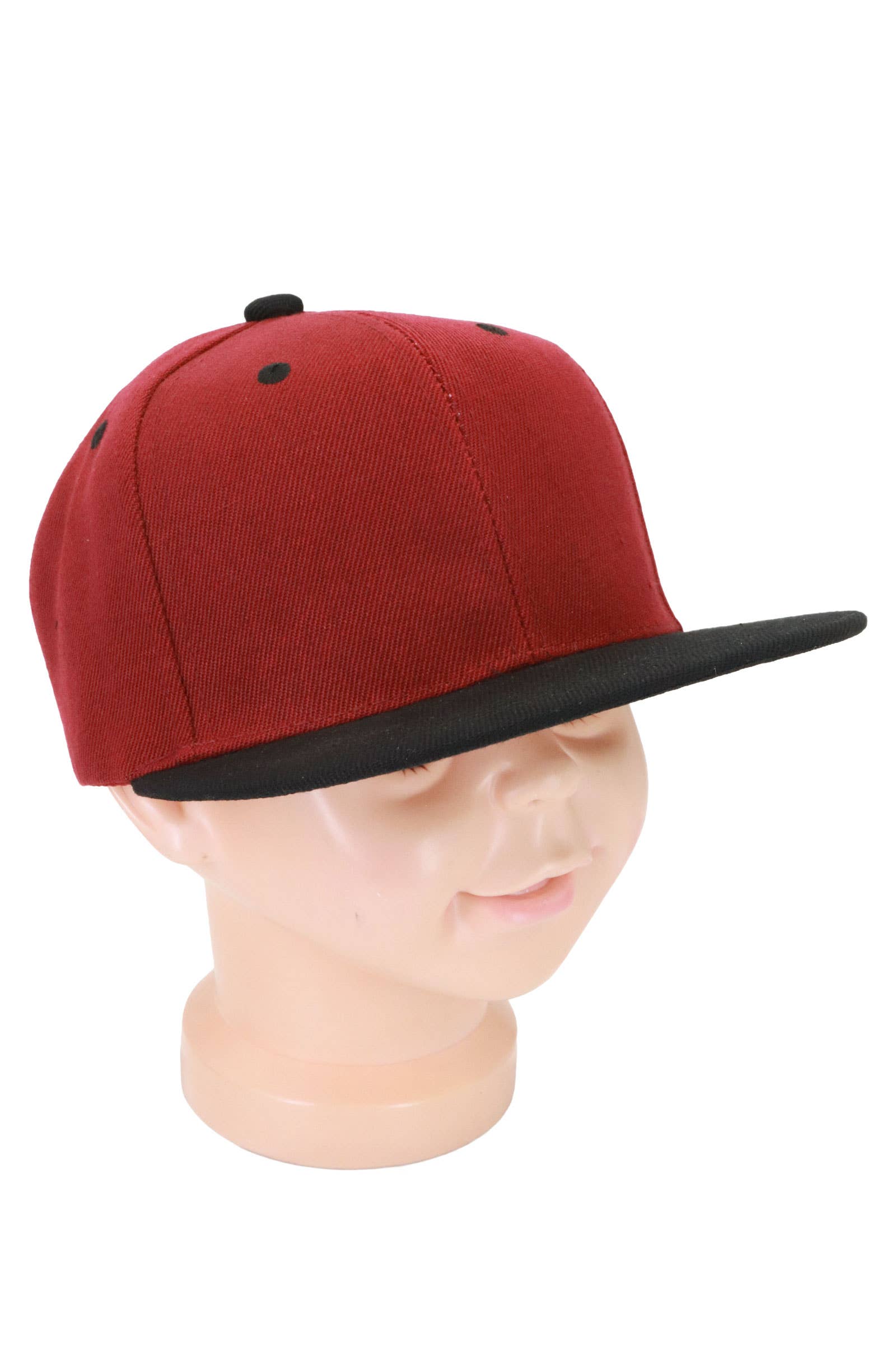 Kids Two Tone Blank Snapback Flat Brim Cap