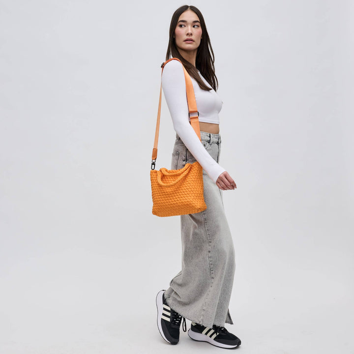 Sky's The Limit - Small Woven Neoprene Crossbody: Sand Black