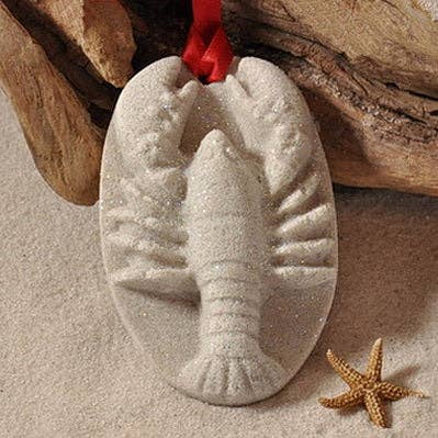 Lobster Sand Ornament: Ribbon and Glitter