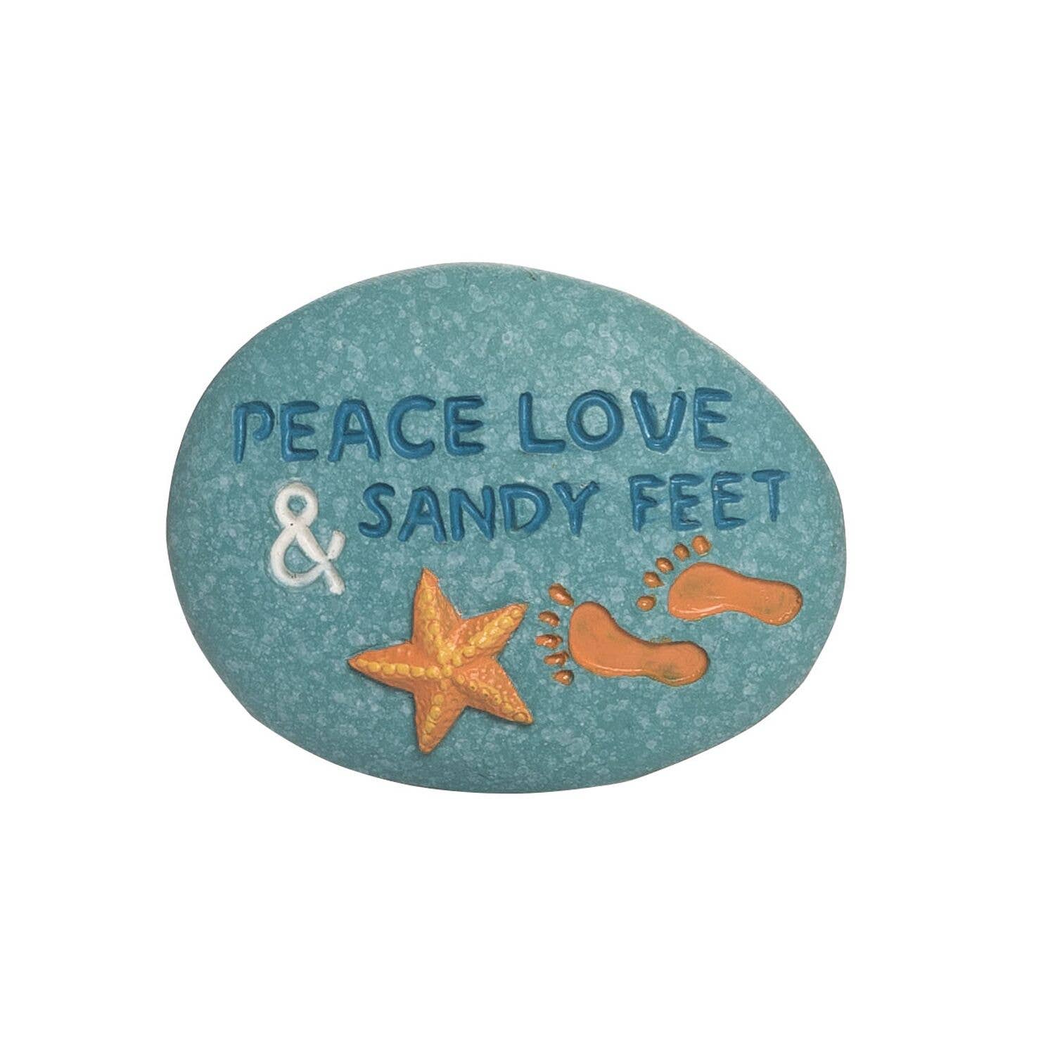 SALE Pebble Peace Love Sandy Feet 1.75"