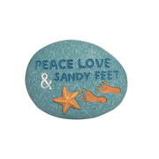 SALE Pebble Peace Love Sandy Feet 1.75"
