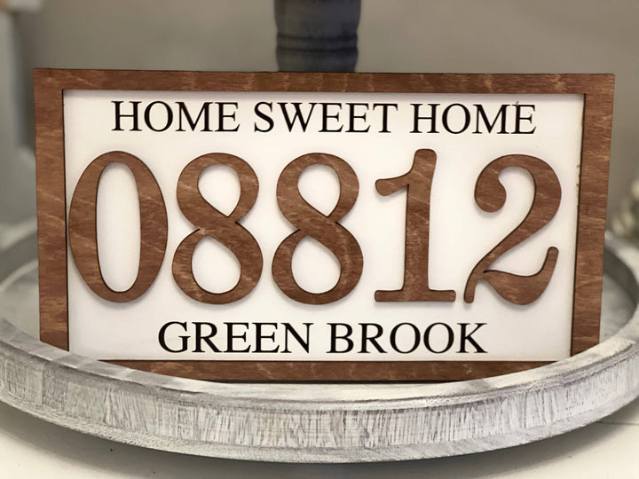 Personalized Zip Code Wood Sign: Gray