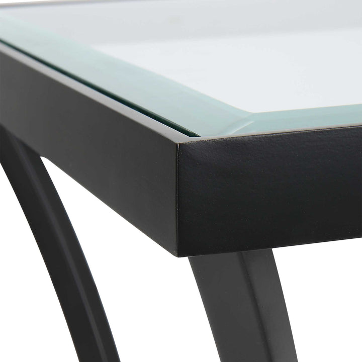 Alayna - Metal & Glass End Table - Black