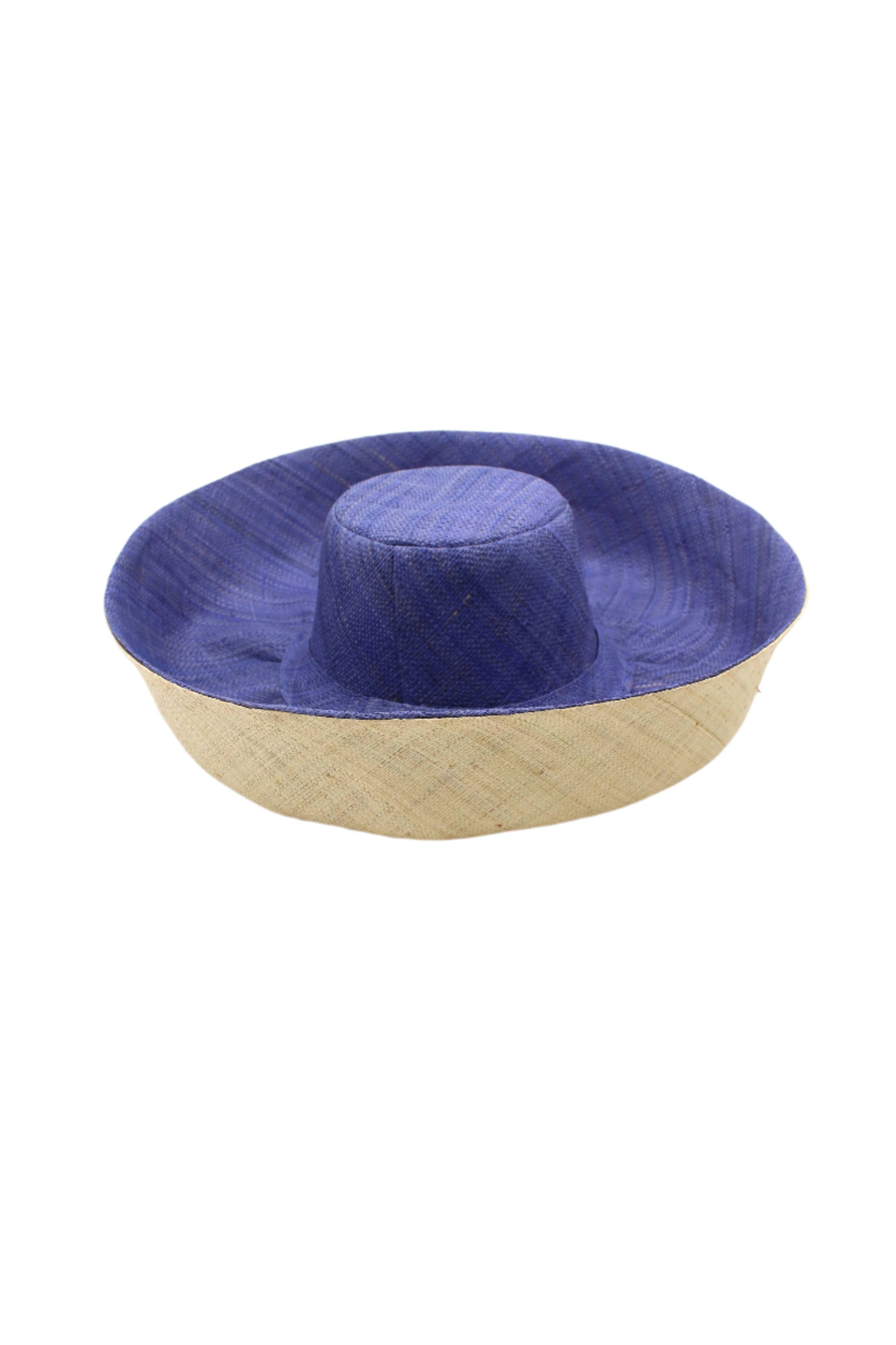 Monica 5" & 7" Wide Brim Two Tone Packable Straw Sun Hats: Fuchsia Two Tone / 7" Brim