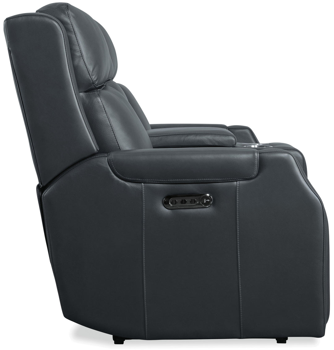 MS - Nelson Zero Gravity Power Console Loveseat With Power Headrests And Lumbar - Black