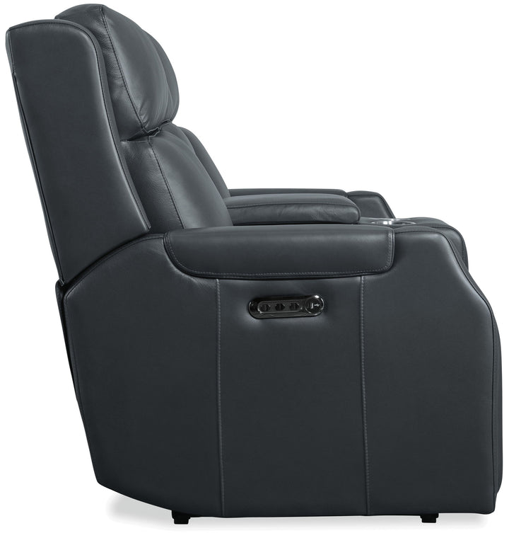 MS - Nelson Zero Gravity Power Console Loveseat With Power Headrests And Lumbar - Black
