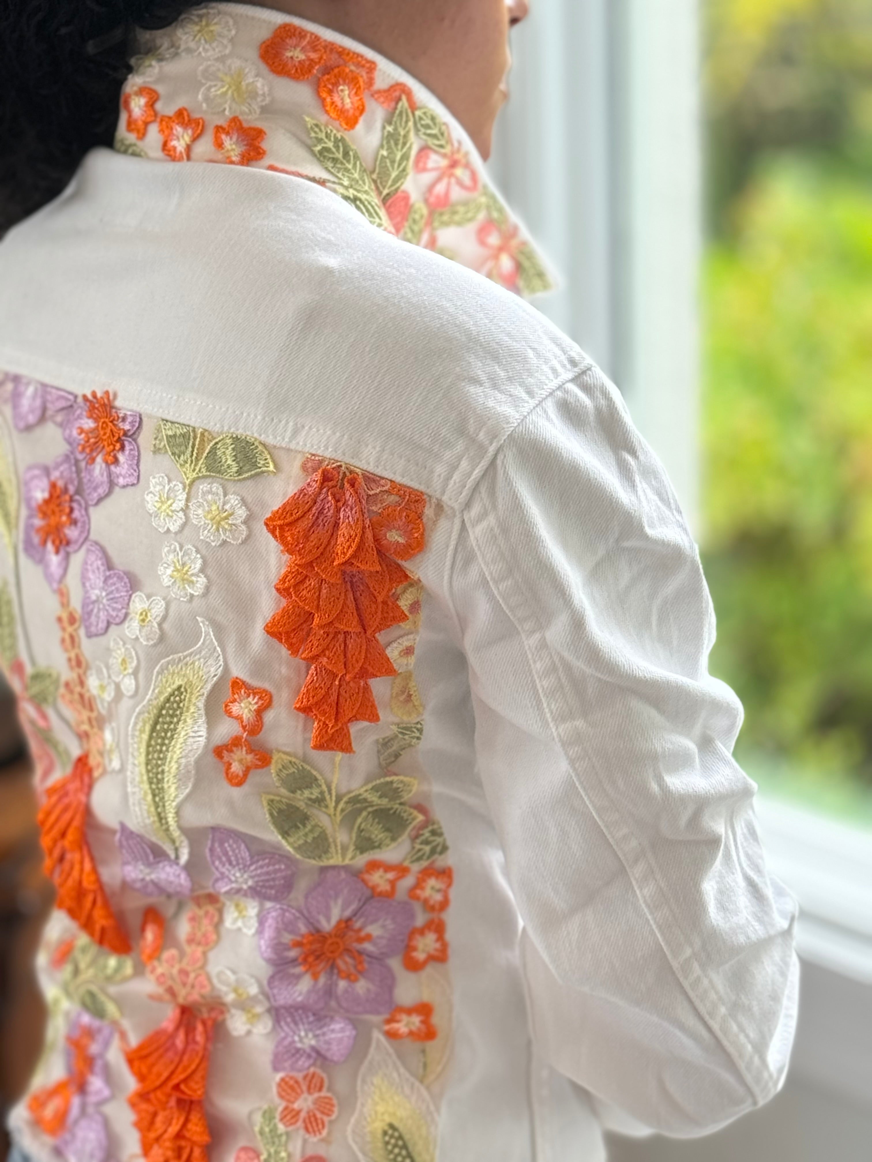 The White Denim Jacket / Orange Blossom