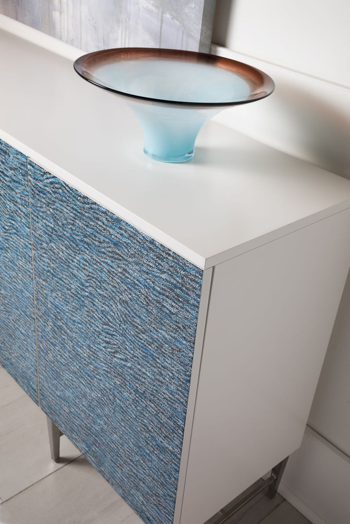 Signature Designs - Deepwater Media Console - White / Blue