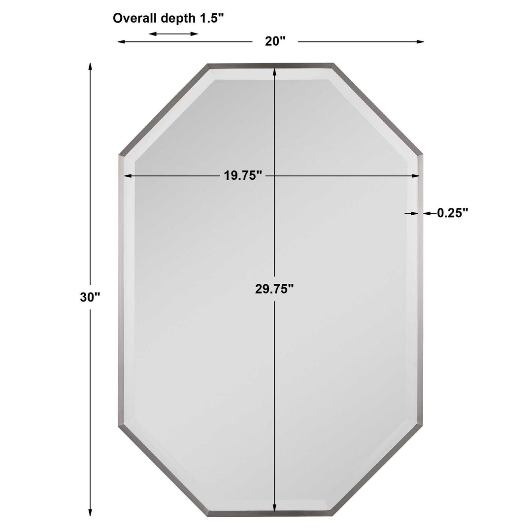 Stuartson - Octagon Vanity Mirror - Pearl Silver