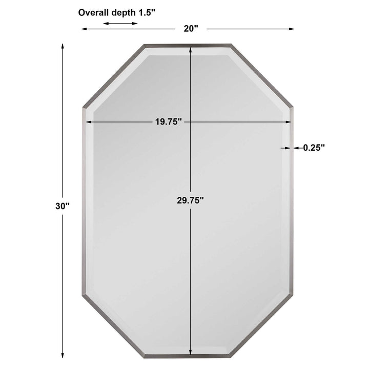 Stuartson - Octagon Vanity Mirror - Pearl Silver
