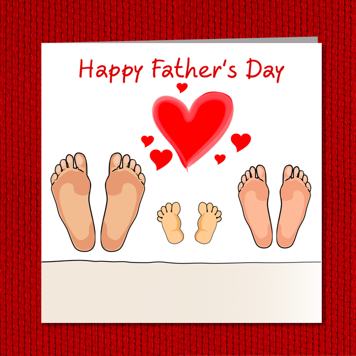 Father's Day Card for new Dad/ partner from new baby from Mom Mum Mummy hand drawn happy daddy papa