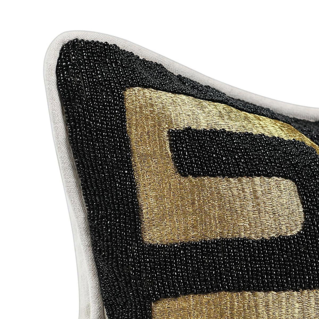 Radiant Oasis - 12" x 16" Dala Pillow - Black / Gold