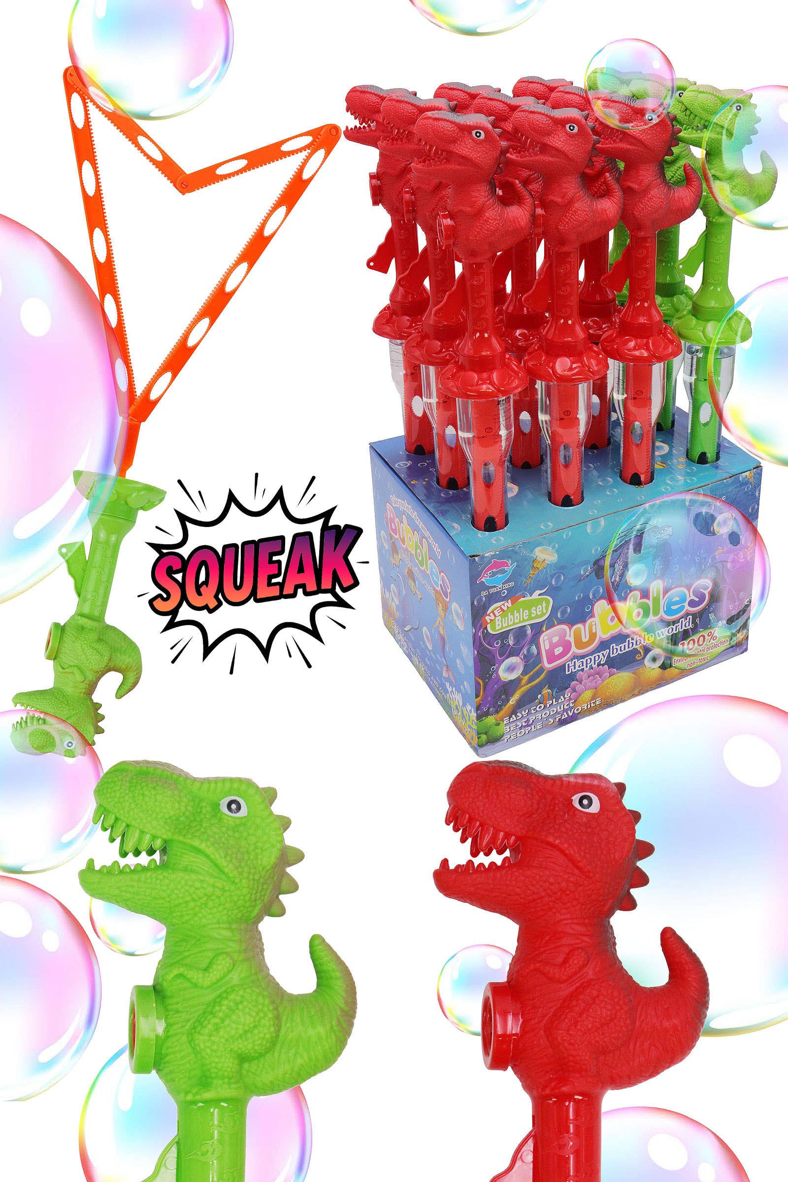 Jumbo Dinosaur Squeak Sword Bubble Wand - 20 Inch