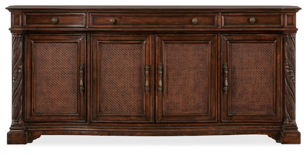 Charleston - Four Door-Three Drawer Buffet - Dark Brown