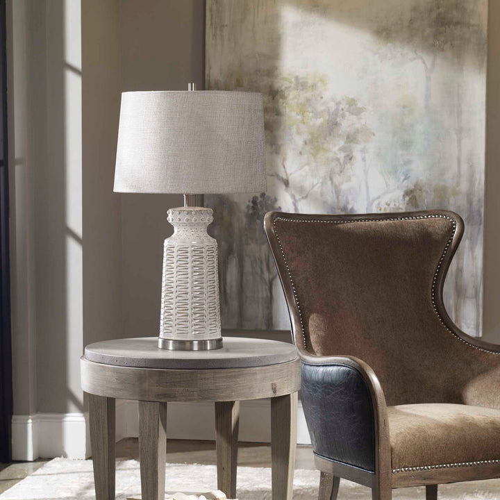 Kansa - Table Lamp - Distressed White