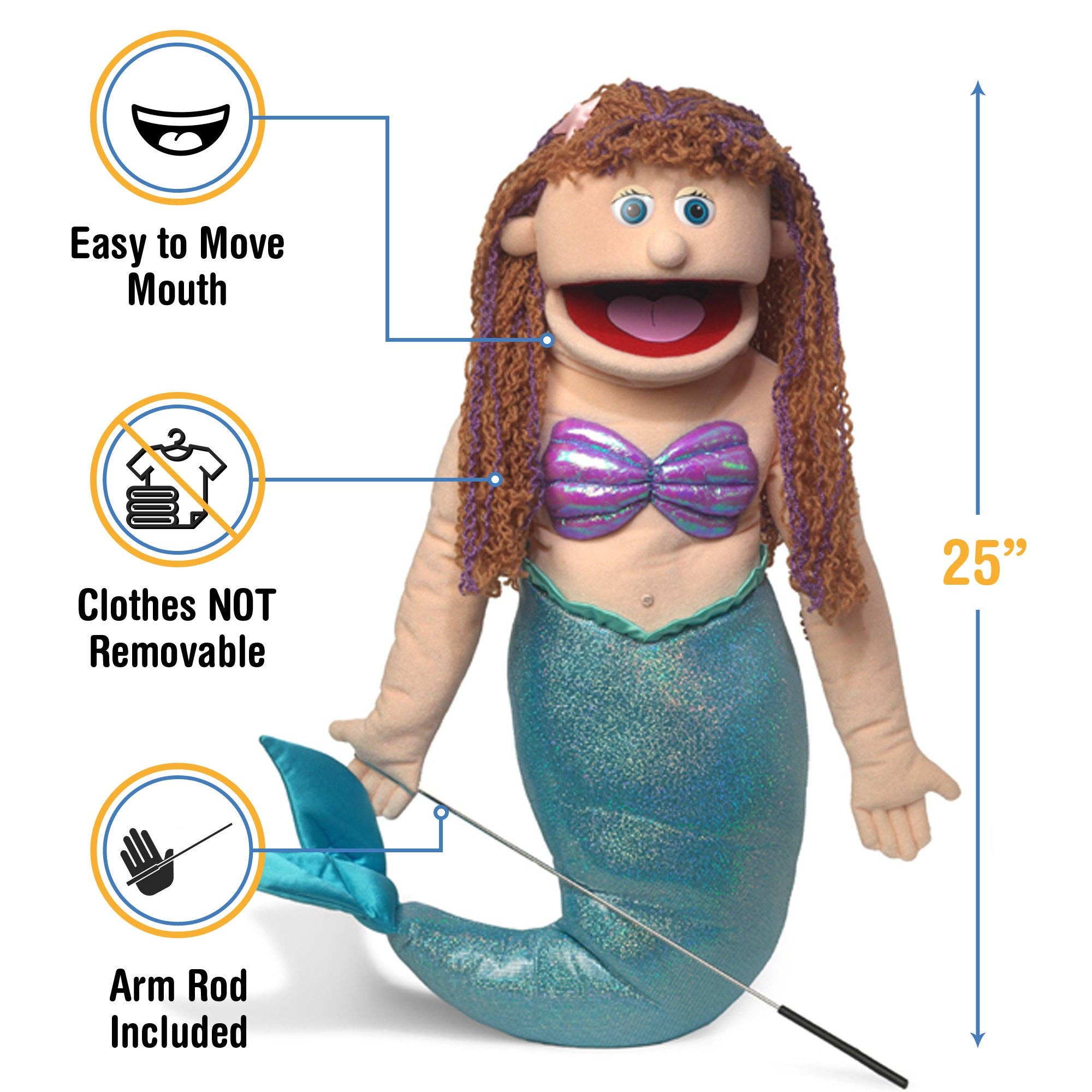 Silly Puppets Mermaid (25")