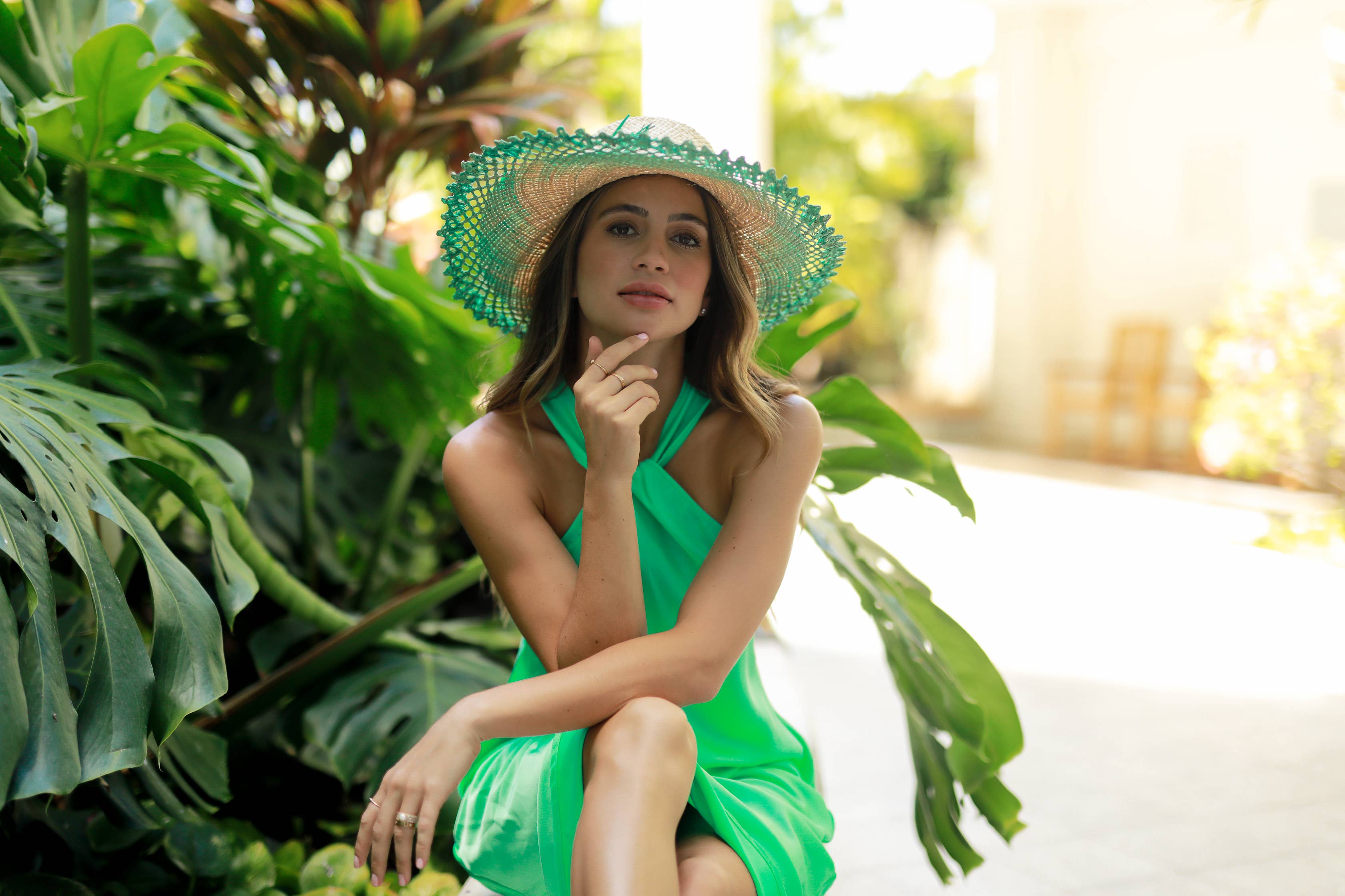 5" Brim Vanessa Ombre Straw Sun Hats with Lace Weave Edge: Saffron
